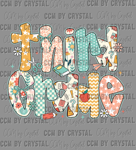 Third Grade Back to School Ready to Press Transfer DTF Transfer Sublimation Transfer
