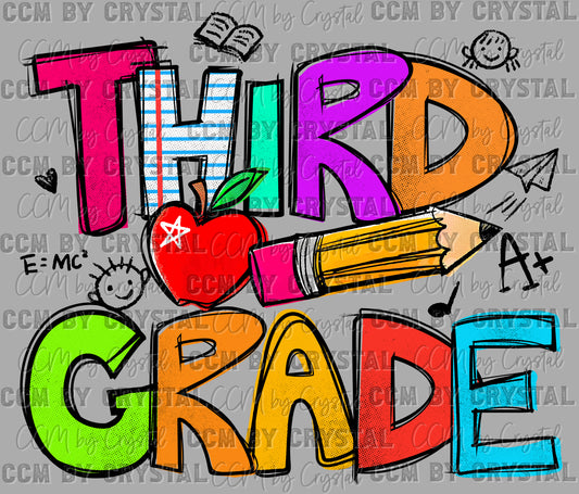 Third Grade Ready to Press Transfer DTF Transfer Sublimation Transfer