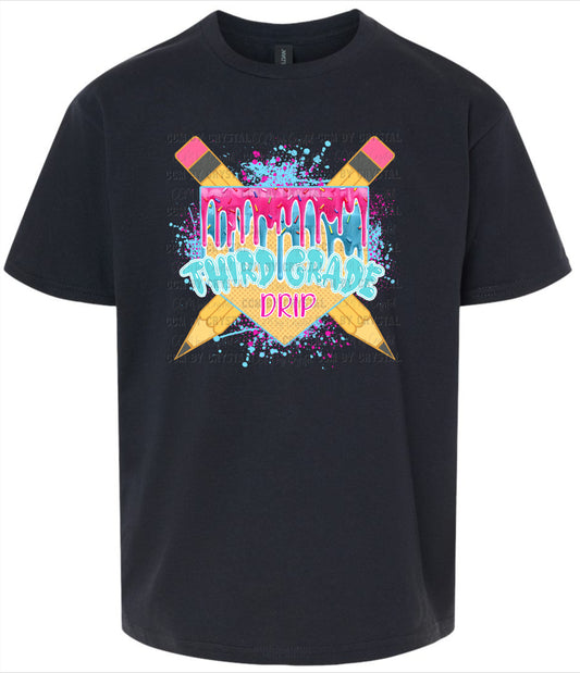 Third Grade Drip Back to School T-Shirt