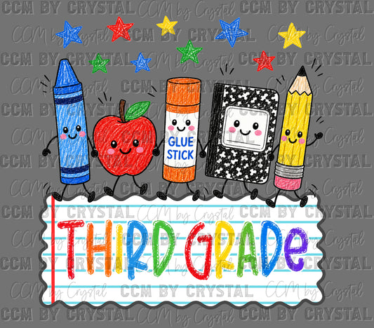 Third 3rd Back to School Ready to Press DTF Transfers Sublimation Transfers
