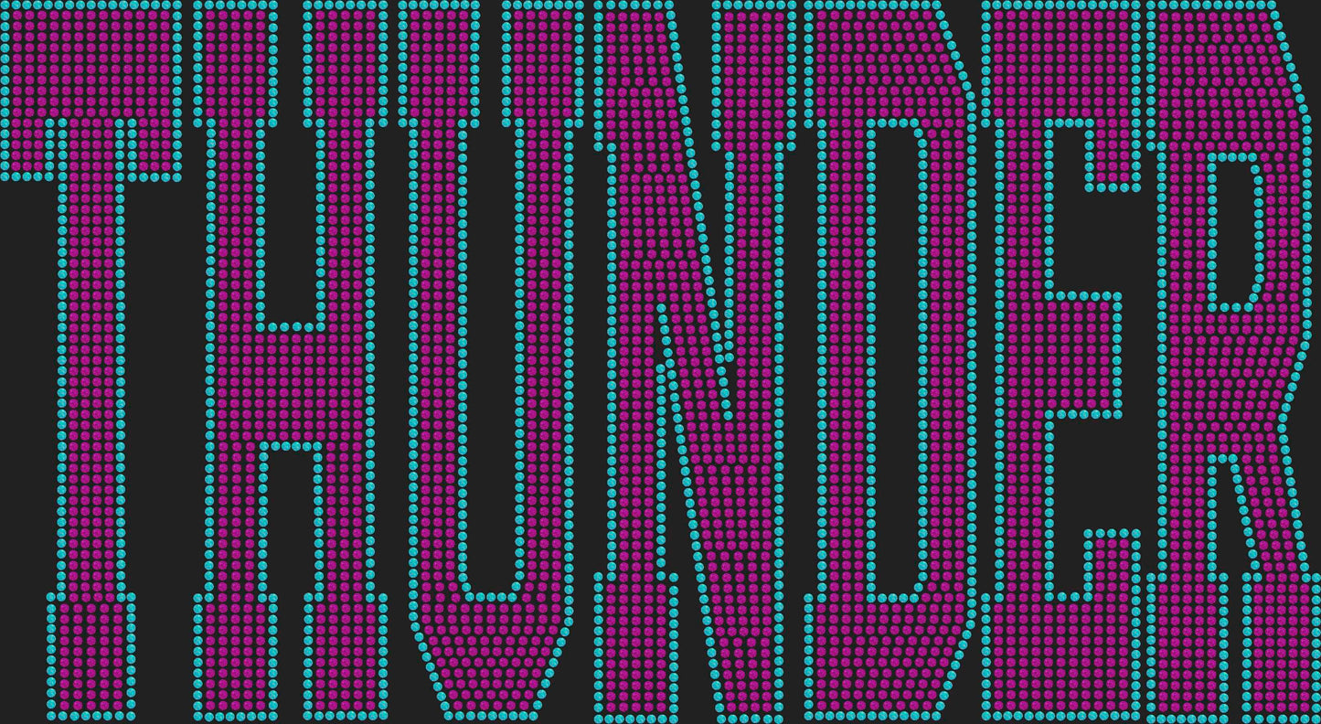 Thunder 2-Color Approximately 11" wide Spangle Transfer