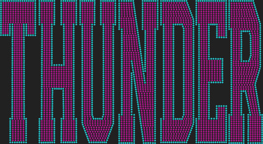 Thunder 2-Color Approximately 11" wide Spangle Transfer