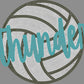 Thunder Volleyball Approximately 11" wide Spangle Transfer