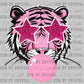 Pink Tiger Blowing A Bubble Ready to Press Transfer