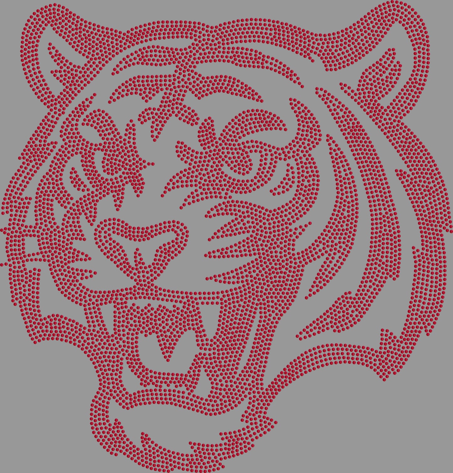 Tiger Head 1-Color Approximately 11" wide Spangle Transfer