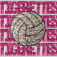 Tigerettes Volleyball Pink Out Faux Embroidery Faux Sequins Mascot Ready to Press Transfer