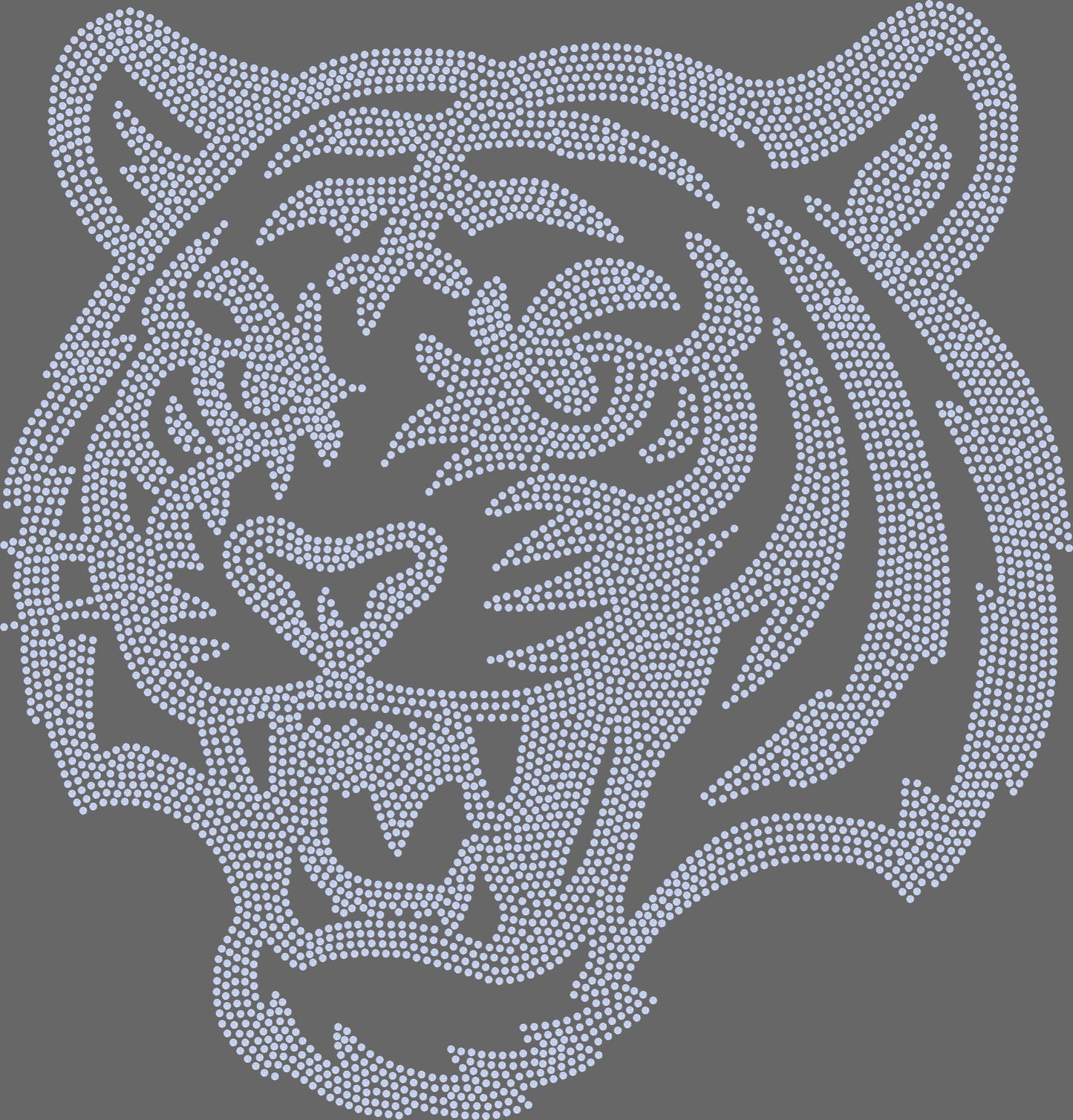 Tiger Head 1-Color Approximately 11" wide Spangle Transfer