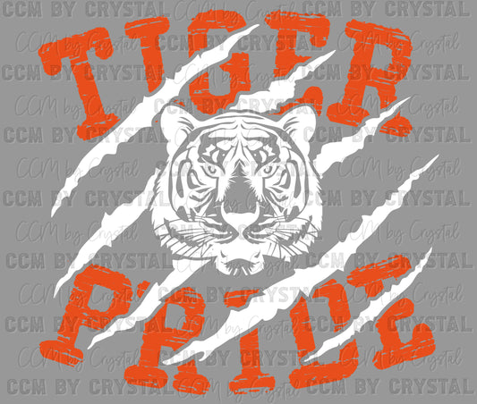 Tiger Pride Mascot Ready to Press Transfer DTF Transfer