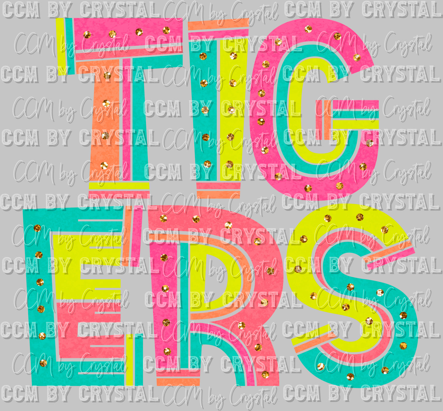 Colorful Tigers Mascot Ready to Press Transfer