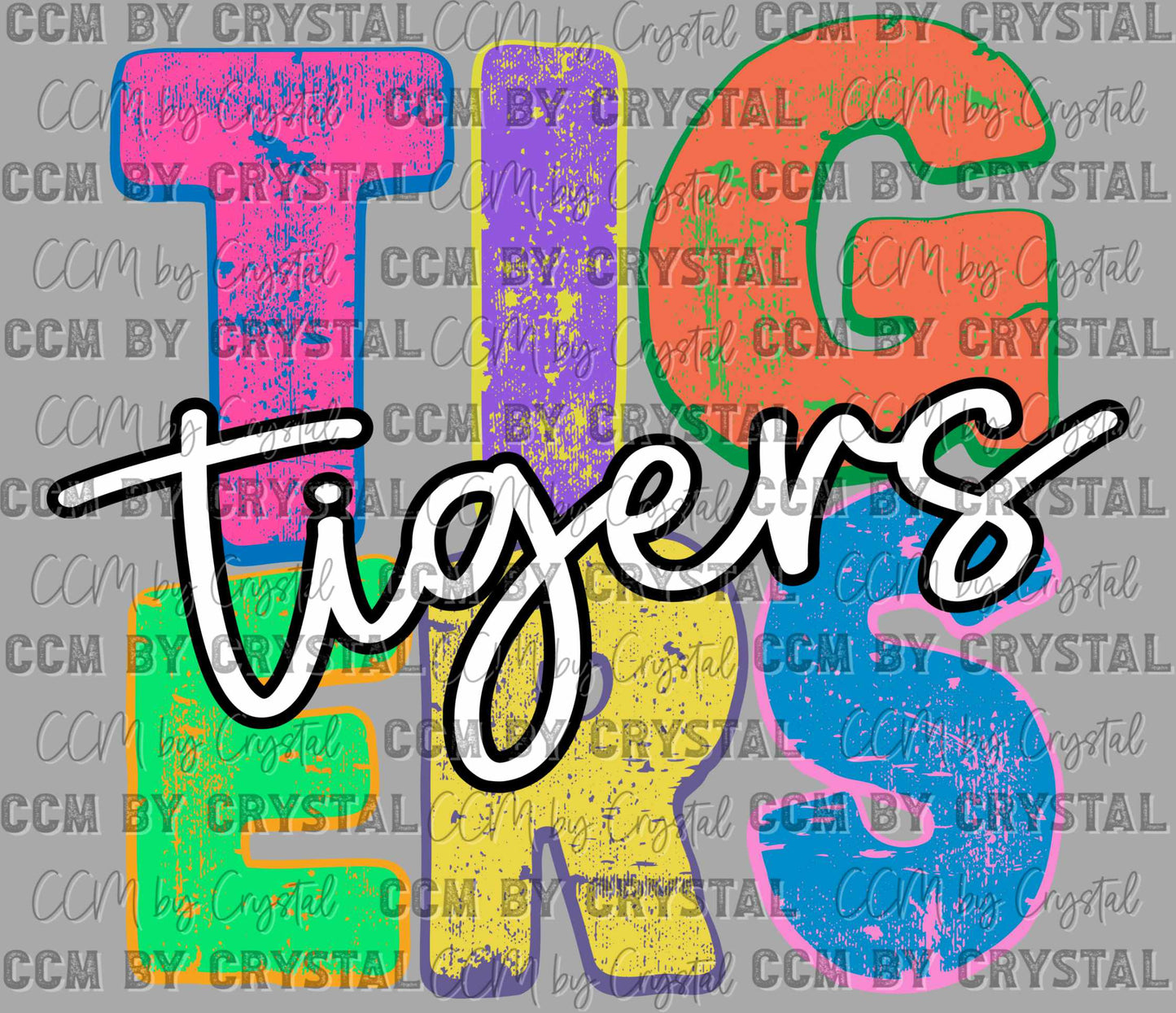 Tigers Mascot Ready to Press Transfer DTF Transfer Sublimation Transfer