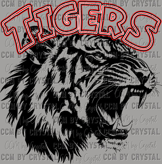 Tigers Mascot Ready to Press Transfer DTF Transfer Sublimation Transfer