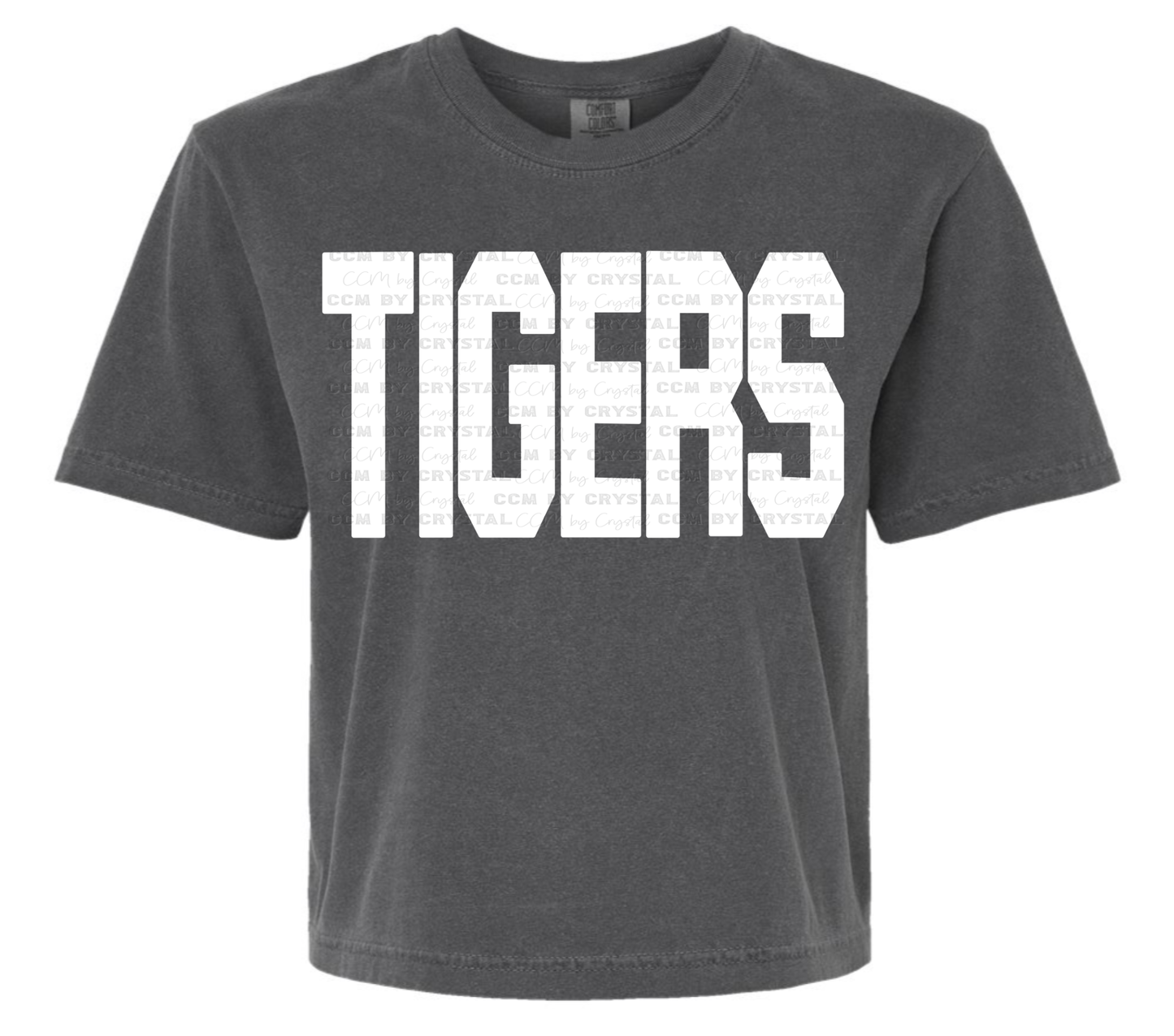 Goliad Tigers Cropped Pepper Comfort Colors T-Shirt