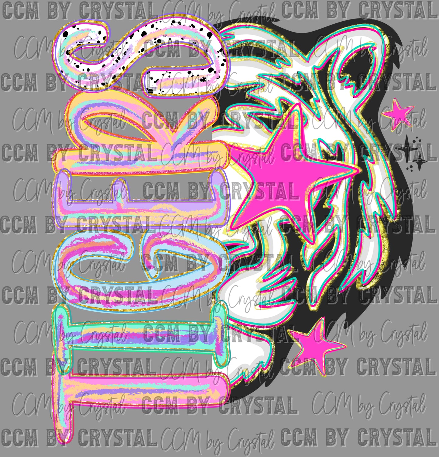 Tigers Head Pastel Mascot Ready to Press DTF Transfers