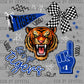Let's Go Tigers Royal Blue Ready to Press Instant Peel DTF Transfers Sublimation Transfers