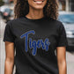 Tigers 11" Wide 2- Color Spangle Ready to Press Spangle Transfer Sparkle Bling