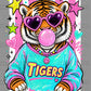 Tigers Bubble Pink Mascot Ready to Press DTF Transfers