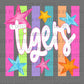 Tigers Colorful Mascot Ready to Press DTF Transfers Sublimation Transfers