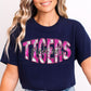 Pink Out Tigers Faux Glitter Gildan Softstyle T-Shirt