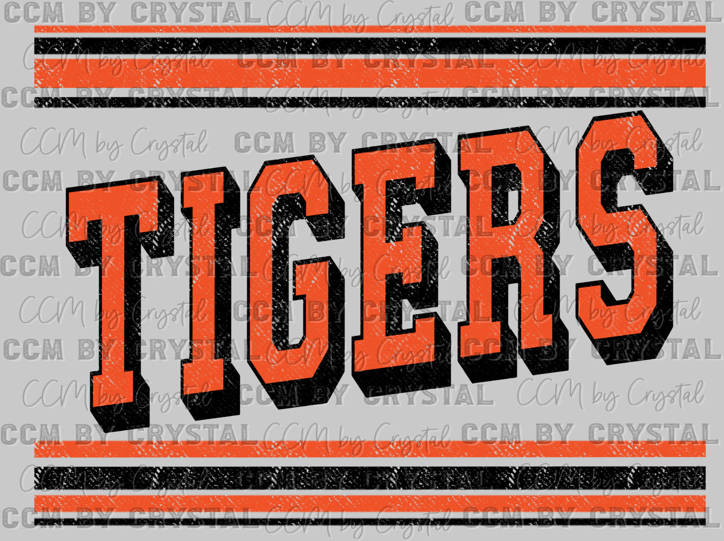 Tigers Orange Black Mascot Ready to Press DTF Transfers Sublimation Transfers