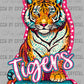 Tigers Girly Mascot Ready to Press Transfer DTF Transfer Sublimation Transfer