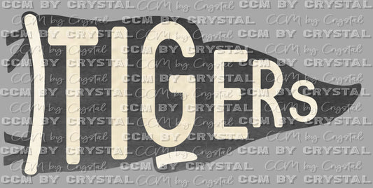 Tigers Pennant Mascot Ready to Press Transfer DTF Transfer Sublimation Transfer