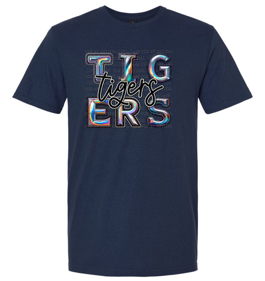Tigers Faux Holo Effect T-Shirt