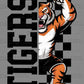 Tigers Checkered Sports Mascot Ready to Press Transfer DTF Transfer Sublimation Transfer