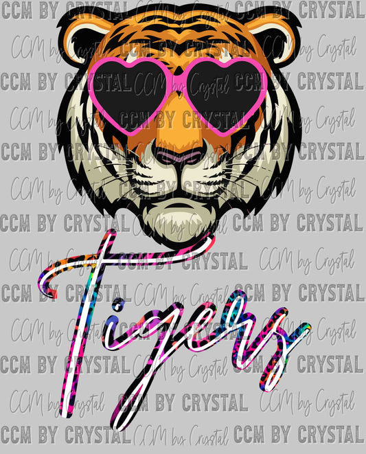 Tiger With Sunglasses Ready to Press Transfer