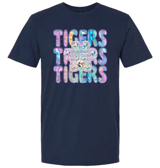 Tigers Faux Holo Effect T-Shirt