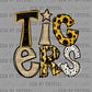 Tigers Black Yellow Gold Mascot Ready to Press Transfer DTF Transfer Sublimation Transfer