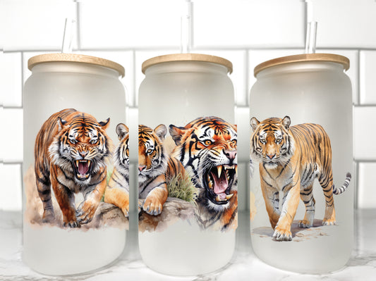 Tigers UV Transfer 16oz Libby Glass Can Wrap Ready to Apply