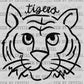 Tigers Mascot Doodle Ready to Press Transfer DTF Transfer Sublimation Transfer