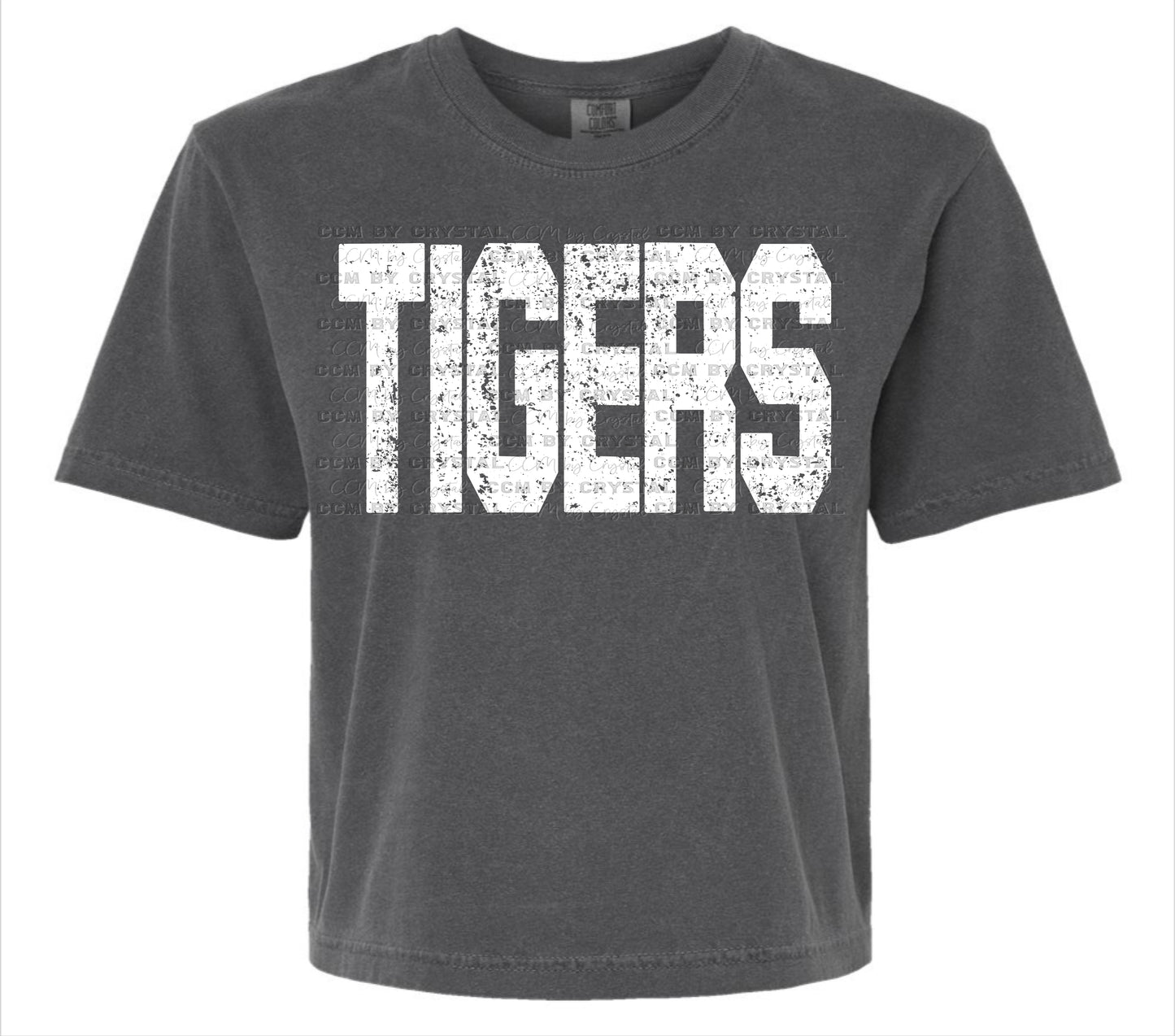 Goliad Tigers Cropped Pepper Comfort Colors T-Shirt