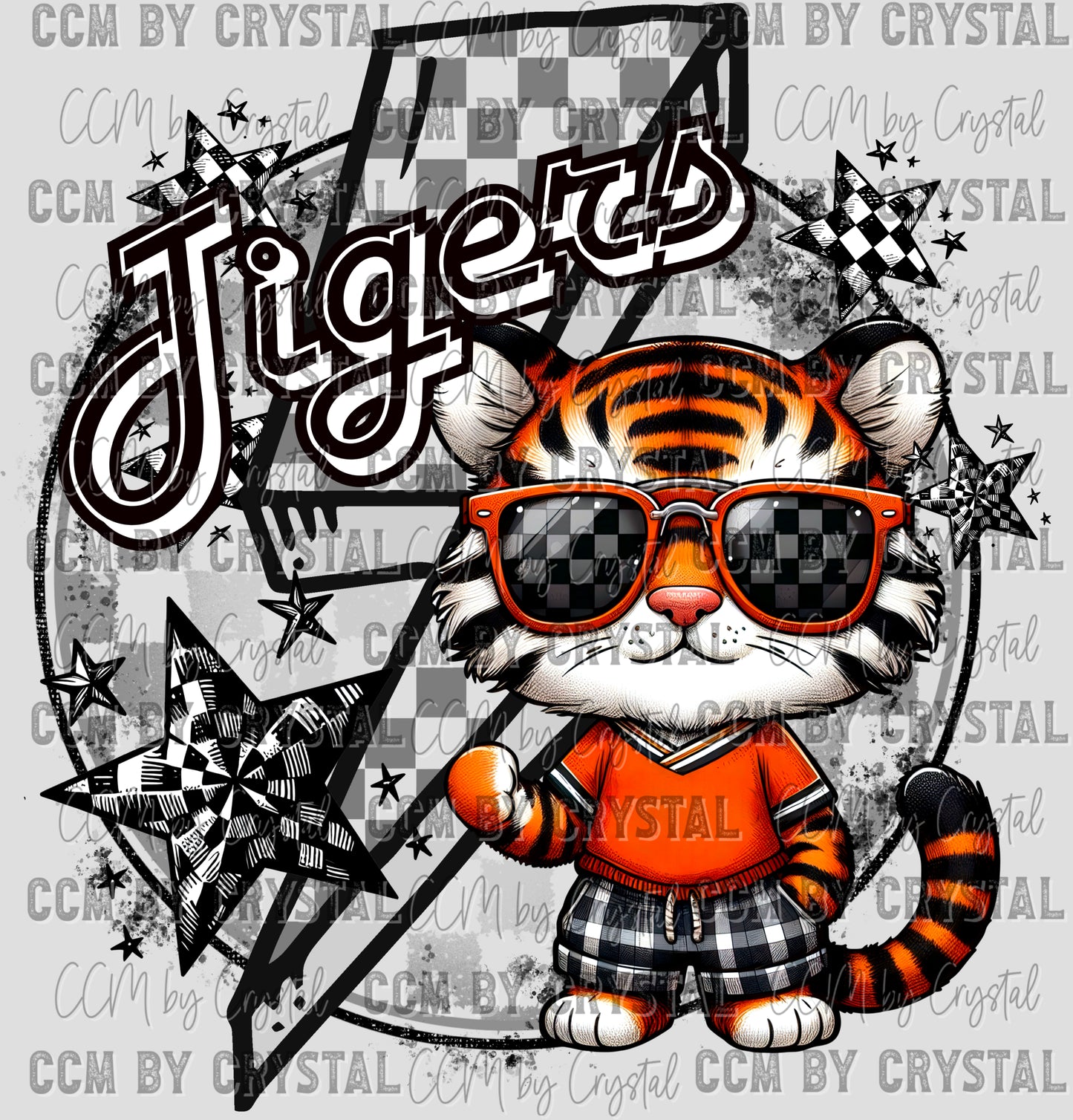 Tigers Mascot Ready to Press Transfer DTF Transfer Sublimation Transfer