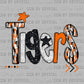 Tigers Orange Faux Glitter DTF Transfer Sublimation Transfer