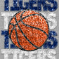 Tigers Basketball Blue and White Faux Embroidery Faux Sequins Mascot Ready to Press Transfer