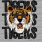 Tiger Black Mascot Faux Glitter Ready to Press Transfer DTF Transfer Sublimation Transfer