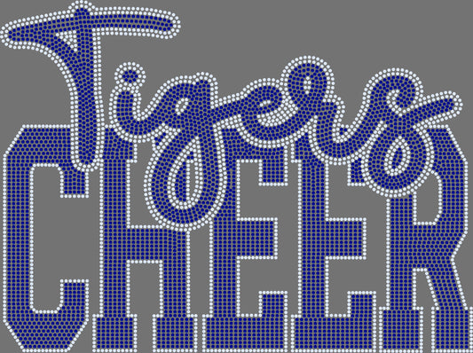 Tigers Cheer 2-Color Approximately 11" wide Spangle Transfer