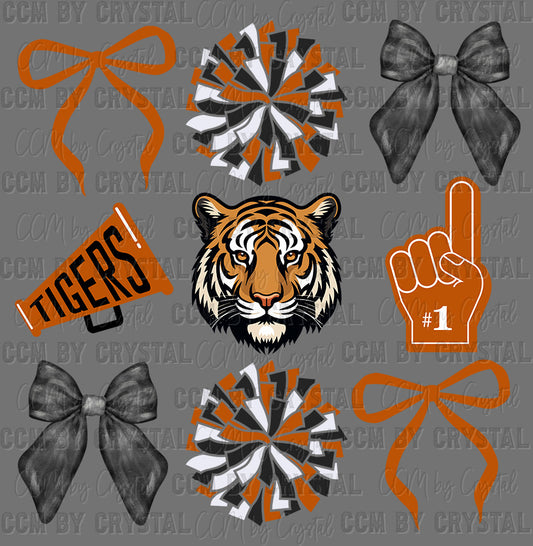 Tigers Cheer Orange Ready to Press Transfer DTF Transfer Sublimation Transfer