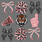 Tigers Cheer Pink Ready to Press Transfer DTF Transfer Sublimation Transfer