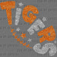 Tigers Faux Glitter Football Ready to Press Transfer DTF Transfer Sublimation Transfer