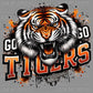 Go Tigers Mascot Ready to Press Transfer DTF Transfer Sublimation Transfer
