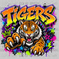 Tigers Colorful Graffiti Mascot Ready to Press DTF Transfers Sublimation Transfers