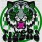 Tigers Green Black and Silver Mascot Ready to Press Transfer