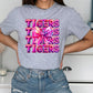 Stacked Tigers Pink Faux Holo Effect Gildan Softstyle T-Shirt