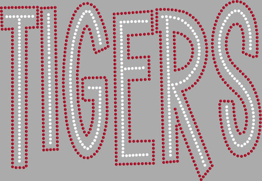 Tigers 2-Color Approximately 11"X7" Spangle Transfer