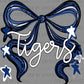 Tigers Navy Bow Ready to Press Transfer DTF Transfer Sublimation Transfer