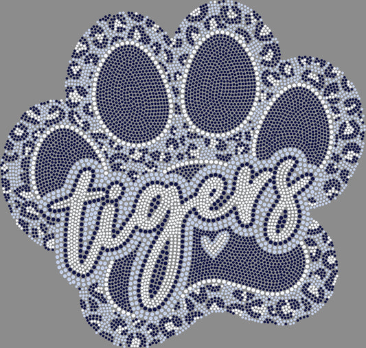 Tigers Leopard Paw 3-Color Approximately 11" wide Spangle Transfer