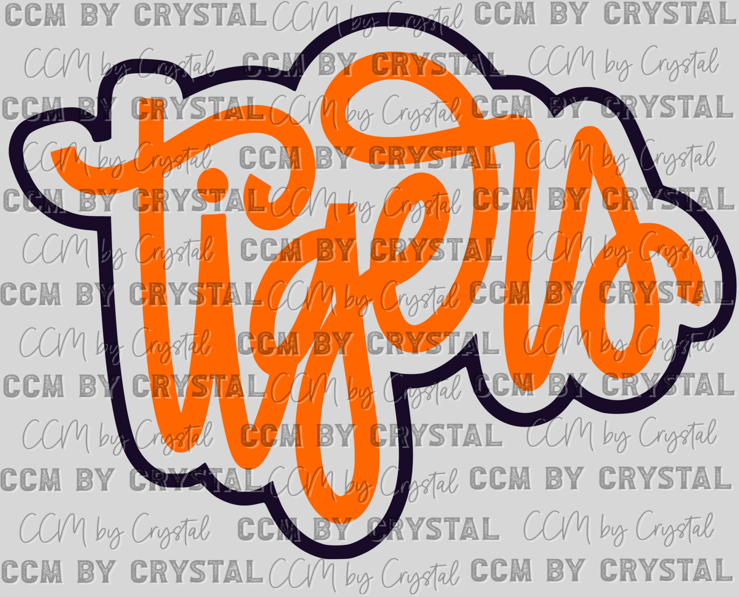 Tigers Orange Black Mascot Ready to Press Transfer DTF Transfer Sublimation Transfer