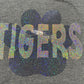 Tigers with Paw 11" Wide 2- Color Spangle Ready to Press Spangle Transfer Sparkle Bling